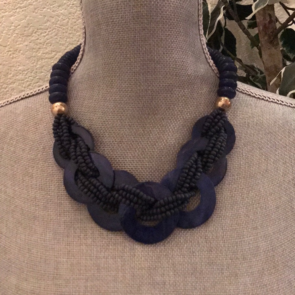 Blue beaded necklace